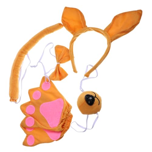 BESTYASH 1 Satz Känguru -kopfschmuck Set Kuh-stirnband Fuchsohren Ohren Und Kaninchen Hase Kostüm Für Erwachsene Ohr-stirnband Für Cosplay Tierkostüm Cosplay-zubehör Stoff Khaki von BESTYASH