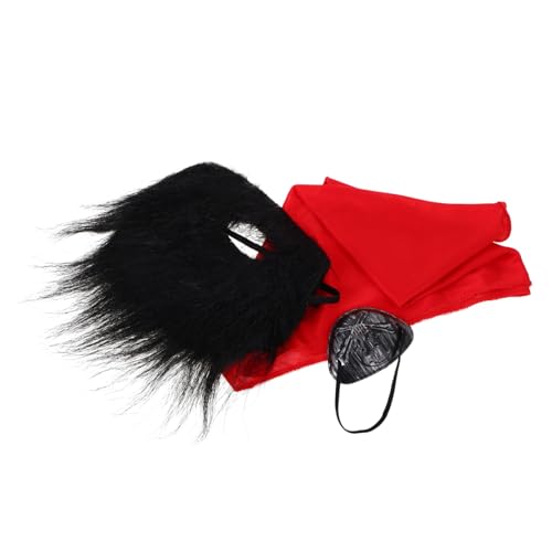 BESTYASH 1satz Piraten Kostümset Für Halloween Teiliges Mit Augenklappe Kopftuch Und Bart Für Piraten Cosplay Themenpartys Und Geburtstagsfeiern Zubehör Für Abenteuerliche Auftritte von BESTYASH