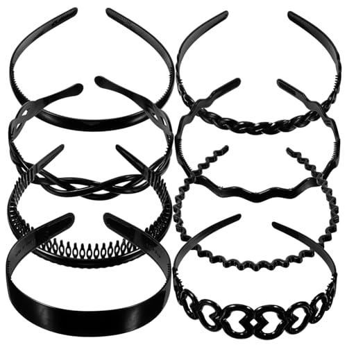 BESTYASH 1 Satz Teiliges aus Rutschfesten Haarbändern für Damen und Herren Wellenförmige Zähne aus Robustem Kunststoff für Haartypen Klassischem Schwarz für Sportliche und Alltägliche von BESTYASH