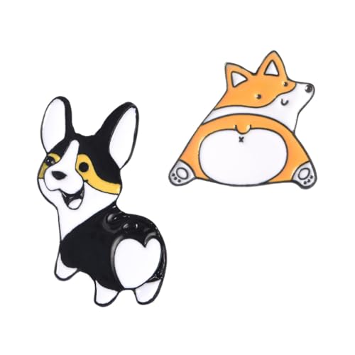 BESTYASH 1 Satz Welpenbrosche Emaille Brosche Schmuck Bellhalsband Kleiner Hund Broschennadel Lustige Emaille-pins Süßer Corgi Stift Corgi-brosche Süße Anstecknadeln Legierungsmaterial 2st von BESTYASH