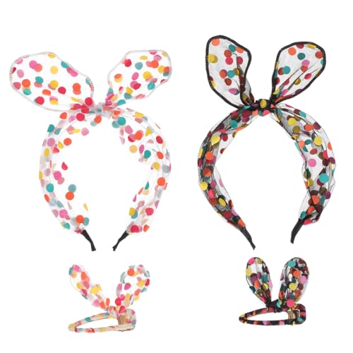 BESTYASH 1 Satz ostern haarspangen Hase Kaninchen Plüsch Perücke Dinosaurierkostüm haarschmuck rabbit ears hair accessories for zarter Kopfschmuck Haarklammern Gittergewebe Colorful von BESTYASH