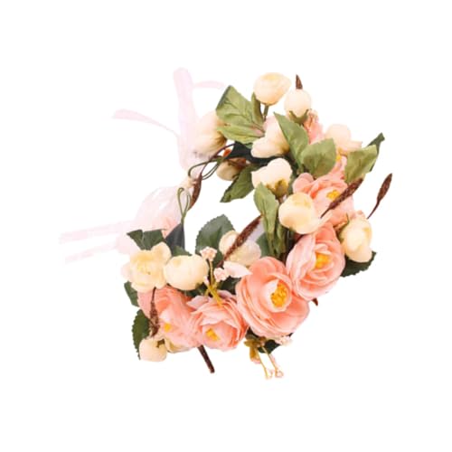 BESTYASH 1 Stück Blumiger Haarkranz für Hochzeiten und Partys Imitationsblumen Haarband Eleganter Haarschmuck für Damen Leichtes Material für Fotoshootings und Festliche Anlässe Beige von BESTYASH