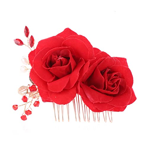 BESTYASH 1 Stück Braut Haarschmuck mit Rosenmotiv Simulation Haarspange für Hochzeiten Partys und Besondere Anlässe Eleganter Haarschmuck für Damen Kopfschmuck von BESTYASH
