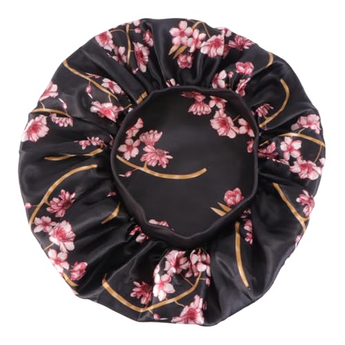 BESTYASH 1 Stück Damen Satin Schlafhaube Elastische Runde Mütze für Besseren Schlaf Haarschutz Beim Waschen Atmungsaktiv und Weich von BESTYASH
