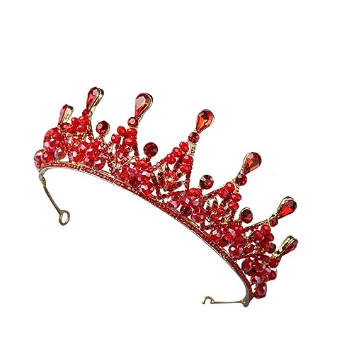 BESTYASH 1 Stück Handgefertigte Krone Braut Haarschmuck für Hochzeit Bankett Rot Tiara für Festliche Anlässe für Fotoshootings und Besondere Feiern BESTYASH 1 Stück Handgefertigte Krone Braut Haarschmuck für Hochzeit Bankett Rot Tiara für Festliche Anlässe für Fotoshootings und Besondere Feiern von BESTYASH