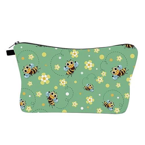 BESTYASH 1 Stück Kosmetiktasche für Wasserdichter Reißverschluss Organizer für Reisen mit Bienenmuster Tragbare Kulturtasche für Make Up und Toilettenartikel Leichte und Praktische von BESTYASH