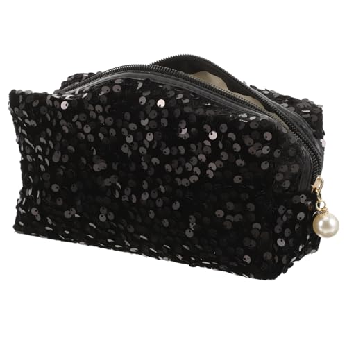 BESTYASH 1 Stück Kosmetiktasche mit Pailletten Große Quadratische Make Up Tasche für Damen Multifunktional und Tragbar für Kosmetik Stifte und Mehr Elegantem von BESTYASH