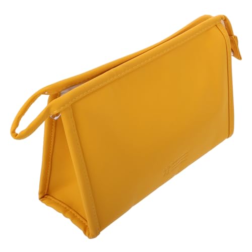 BESTYASH 1 Stück Multifunktionale Kosmetiktasche Mini-Make-up-Tasche Toilettenfahrtenbeutel Kleine Kosmetiktasche Reise-Make-up-Clutch Geldbeutel Kompakt Reisen Led Halter Pu-Stoff Yellow von BESTYASH