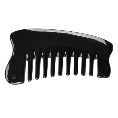 BESTYASH Naturholz Ochsenhorn Massagekamm für Kopfhaut und Tragbares Massagewerkzeug Breite Zähne für Männer und Frauen für Stressabbau von BESTYASH