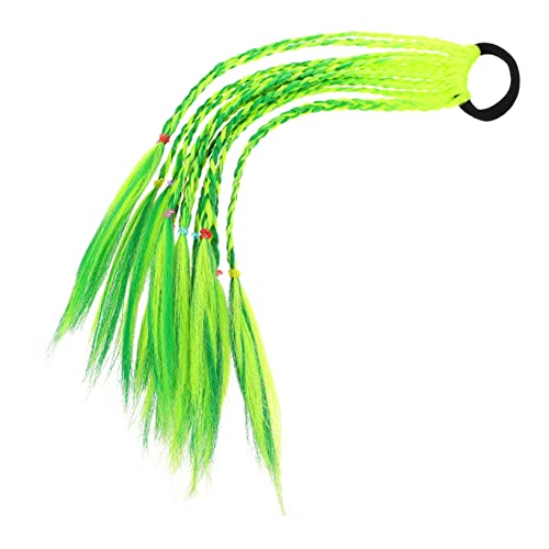 BESTYASH 1stück Junge Mädchen Perücke Mit Geflochtenen Zöpfen Bunte Haarverlängerung Für Mädchen Elastisches Haarschmuck-accessoire Für Tanz Party Und Festlichkeiten von BESTYASH