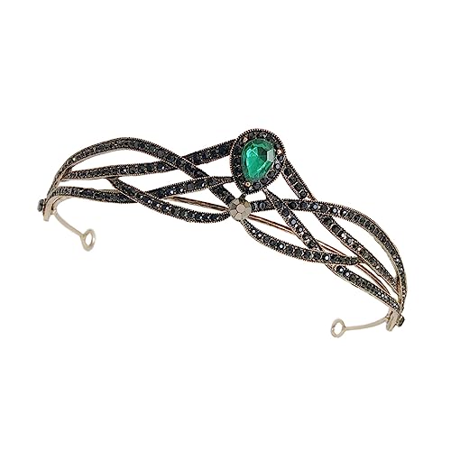BESTYASH 1 Stück Strass Tiara Hochzeit Strass Braut Mädchen Krone Kopfschmuck Tiara-kronen Strass-brautkrone Brautjungfer Kronen-stirnband Für Damen Green Zinklegierung von BESTYASH