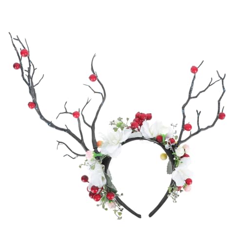 BESTYASH 1stück Weihnachten Haarreif Für Erwachsene Festliche Haardekoration Mit Kunstblüten Und Zweigen Für Weihnachtsfeiern Und Kostümpartys Leicht Und Bequem Zu Tragen von BESTYASH