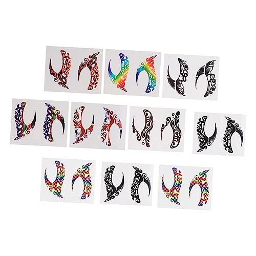 BESTYASH 10paare Augen Make-up Dekor Lidschatten Aufkleber Für Festival Kostüm Eyeliner Aufkleber Aus Leichtem Material Für Karneval Und Maskerade von BESTYASH
