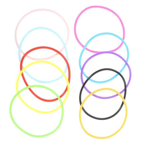 BESTYASH 10 Stück Bunte Silikon Armbänder Stretchy Jelly Armbänder für Retro Partys Geburtstagsfeiern Hochzeiten und Vielseitig Einsetzbar als Haargummis oder Freundschaftsarmbänder von BESTYASH