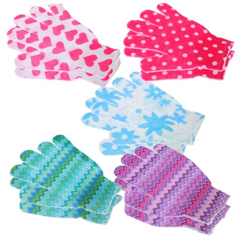 BESTYASH 10 Stück Exfoliating Duschhandschuhe Strapazierfähige Körperreinigungshandschuhe Gemischten Farben für Männer für Sanfte Peeling Anwendungen und Hautpflege von BESTYASH