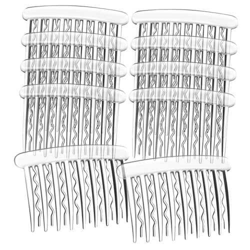 BESTYASH 10 Stück Kamm Seitenkämme Seitenkämme Für Frauen Haarkamm-clip Französischer Seitenkamm Französische Haarspange Seitlicher Haardrehkamm Seitenhaarkämme Plastik Transparent von BESTYASH