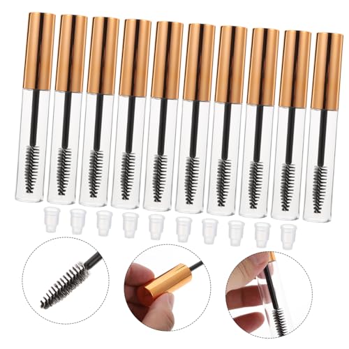 BESTYASH 10 Stück Leere Mascara Flaschen mit Applikator Wimperntusche Behälter aus Kunststoff Nachfüllbare Wimpernserum Tube Kompakt Auslaufsicher für Augenbrauen und Wimpernpflege von BESTYASH