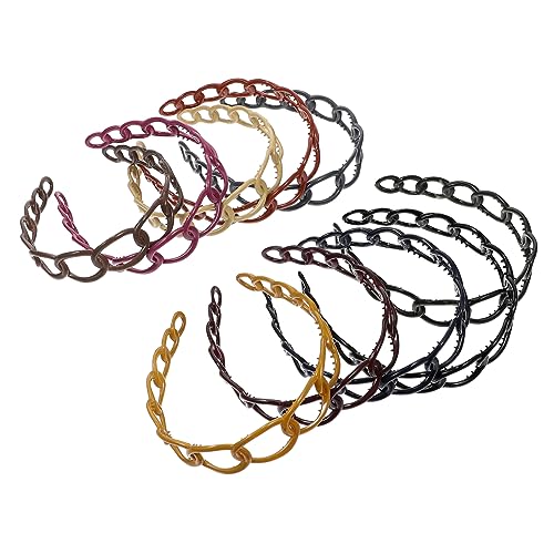 BESTYASH 10 Stück Retro Haarschmuck Ketten Haarreifen für Damen Praktische Haaraccessoires für Makeup Sport und Modisches Design Verschiedenen Farben Bequem von BESTYASH
