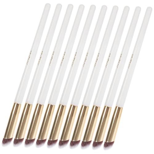 BESTYASH 10 Stück Teiliges Angled Concealer Pinsel für Ergonomische Make Up für Präzise Anwendung von Concealer Lippenstift und Lidschatten für Profis und Anfänger von BESTYASH