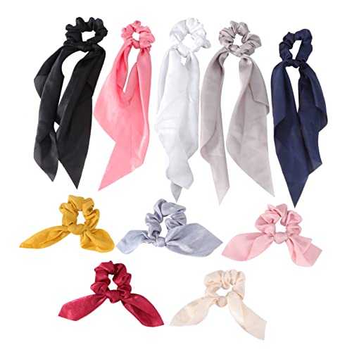 BESTYASH 10 Stück Teiliges Haarbänder mit Schleife Einfarbige Satin Haarreifen für Damen Eleganter Haargummi für Hochsteckfrisuren und Perfektes Haaraccessoire von BESTYASH