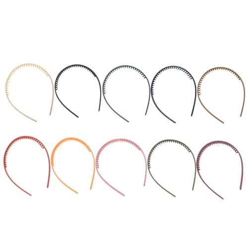 BESTYASH 10 Stück Teiliges Kunststoff Stirnband mit Zähnen Farbige Haarschmuck Accessoires für Mädchen und Frauen Zarte Kopfbänder für Alltag und Besondere Anlässe von BESTYASH