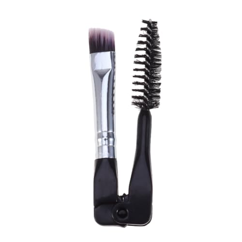 BESTYASH 10 Stück Teiliges Mini Faltbarer Augenbrauen Wimpernbürsten Professionelle Doppelseitige Make up Pinsel für Frauen Leicht Kompakt Schwarz silber von BESTYASH