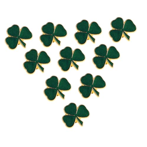BESTYASH 10stücke Grünes Kleeblatt-badge Langlebige Legierung Stilvolle St Patrick's Day Brosche Festliche Dekoration Für Kleidung Schuhe Und Hüte Glückszauber Für Feiern von BESTYASH