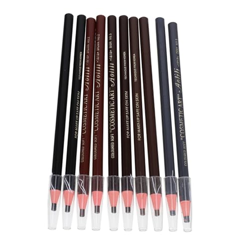 BESTYASH 10 Stück Teiliges Wasserdichter Augenbrauenstifte für Damen Langlebig und Leicht Aufzutragen Natürlicher Look in Fünf Farben für Zuhause und Salon für Präzises Make Up und von BESTYASH