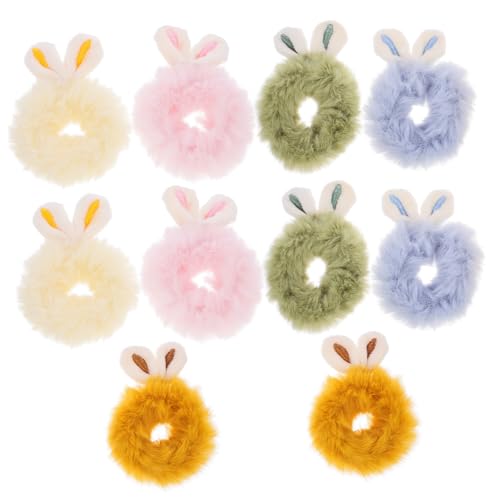 BESTYASH 10 Stücke Plüsch Haar Krawatten Pelzigen Haar Ringe Haarschlingen Frauen Teens Zubehör von BESTYASH