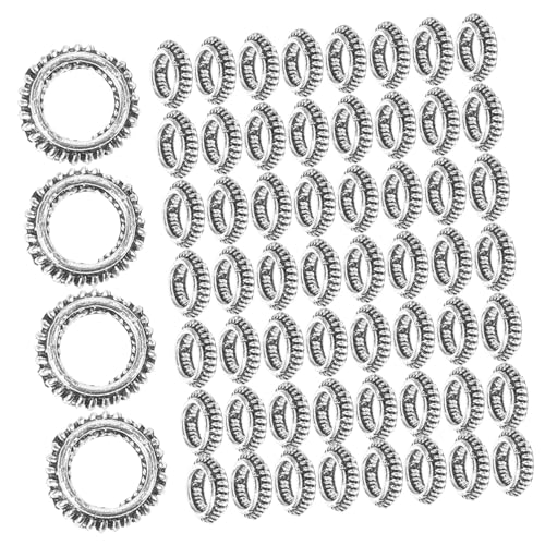 BESTYASH 100stücke Haarringe Für Zöpfe Glänzende Haarschlaufen-clips Aus Metall Diy-haarspangen-zubehör Für Damen Silberne Flechthaarzubehör Mit Spacer-perlen von BESTYASH