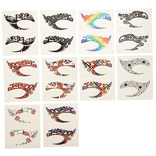 BESTYASH 10 Paare Selbstklebende Eyeliner Lidschatten Aufkleber für Halloween Make Up Temporäre Augen Make Up Aufkleber für Cosplay und Feste BESTYASH 10 Paare Selbstklebende Eyeliner Lidschatten Aufkleber für Halloween Make Up Temporäre Augen Make Up Aufkleber für Cosplay und Feste von BESTYASH