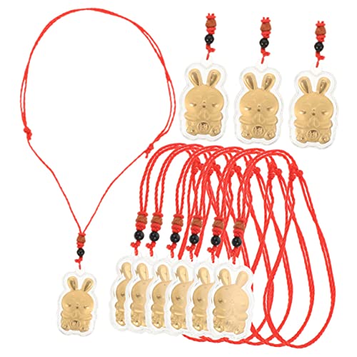 BESTYASH 10stücke Kaninchen Mit Roten Schnüren Chinesisches Neujahr Schmuckstück Für Schlüsselanhänger Halskette Und Mehr Charmante Zodiac-Dekoration BESTYASH 10stücke Kaninchen Mit Roten Schnüren Chinesisches Neujahr Schmuckstück Für Schlüsselanhänger Halskette Und Mehr Charmante Zodiac-Dekoration von BESTYASH