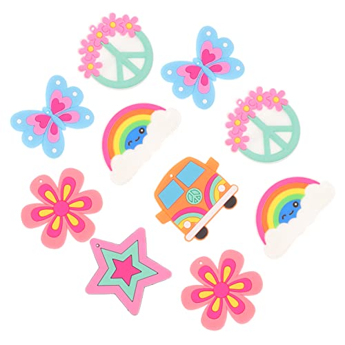 BESTYASH 10St Cartoon-Lesezeichen Kleinkinder Schlüsselanhänger mit lächelnden Tieren Plüsch kindergeburtstags mitgebsel Kindergeburtstagsgeschenke Broschendekor Kleidungsbrosche Metall von BESTYASH