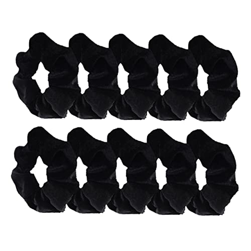 BESTYASH 10er Packung Schwarze Haargummis aus Elastischem Samt Weiche Scrunchies Haarbänder Langlebig und Waschbar Haarschonend Geeignet für Damen und Vielseitige Frisuren von BESTYASH