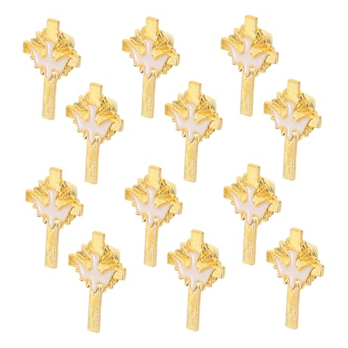 BESTYASH 12 Stück Taube Kreuz Broschen Emaillierte Legierungs Anstecknadeln Leicht Hautfreundlich Symbolisch für und Geeignet für Anzug Rucksack Kleidung Trauerfeier Religiöse Accessoires von BESTYASH