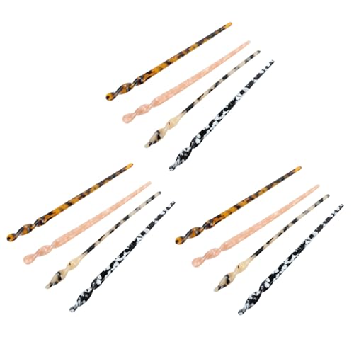 BESTYASH 12 Stück Teiliges Chinesische Acetat Haarstäbe Haarschmuck für Damen Stabile Haarnadeln für Mitteldickes Haar Retro inspirierte Dutt helfer mit Glatter Oberfläche Eleganter von BESTYASH