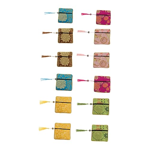 BESTYASH 12St Seidentasche Brieftasche mit umlaufendem Reißverschluss Seidengeldbeutel Ringbeutel Aufbewahrungstasche aufbewahrungssack Chinesische Seidengeldbörse Schmuckbeutel die Seide von BESTYASH