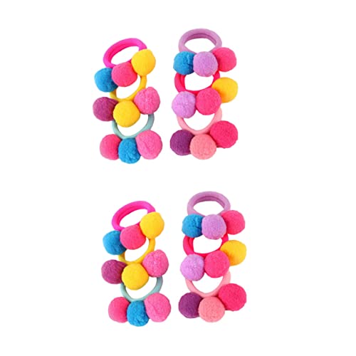BESTYASH 12stücke Haar Seile Junge Mädchen Haarring Pompom Bälle Haar Zubehör Haarbänder Für Alltag Party Geschenke Mädchen von BESTYASH