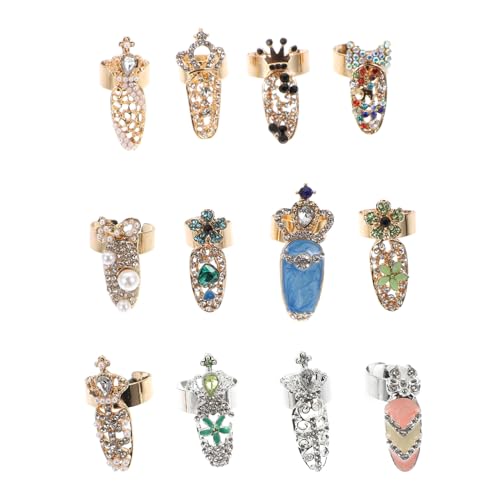 BESTYASH 12stücke Nail Art Dekorationen Für Damen Maniküre Knuckle Ring Nail Art Zubehör Maniküre Ornament von BESTYASH