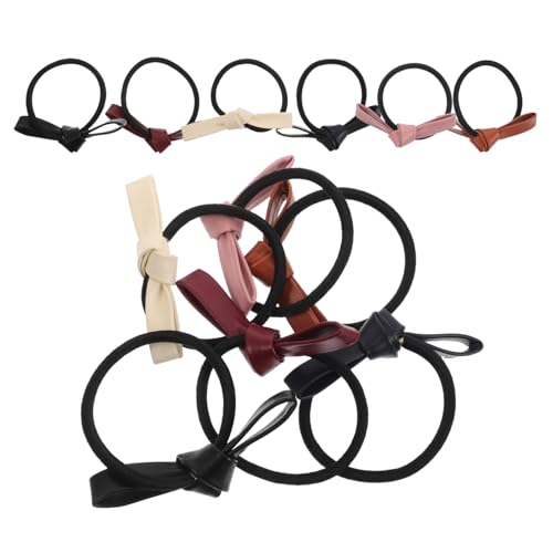 BESTYASH 12stücke Pu Bowknot Haargummis Elastische Haarbänder Für Frauen Und Mädchen Charmante Ponytail Halter Für Frisuren Bequem Und Strapazierfähig von BESTYASH