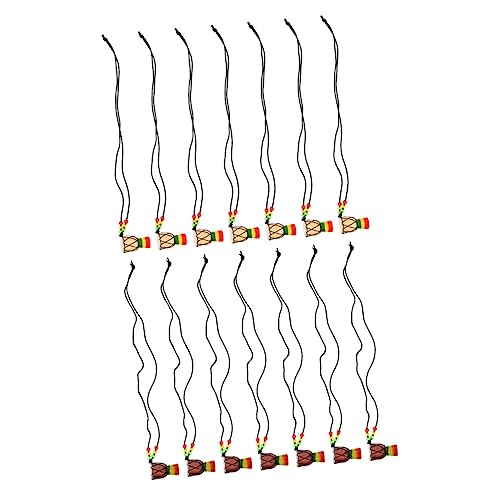 BESTYASH 14 Stück Teiliges Afrikanisches Handtrommel anhänger Holz Dekorative Trommel halsketten Einzigartiger Trommel schmuck für Frauen Detailreiche Afrikanische Design ketten von BESTYASH