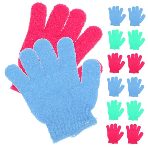 BESTYASH 14stücke Fäustlingsbadetuch Aus Peelingtuch Und Duschbürste Für Körperpeeling Rückenmassagehandschuh Zum Mit Fünf Fingern Für Frauen Und Studenten von BESTYASH