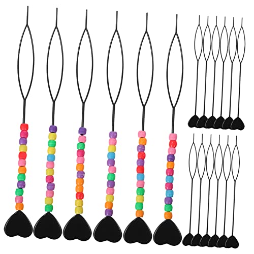BESTYASH 18 Stück Liebeshaarnadel Pferdeschwanzclips Mädchen Haarzubehör Haarwerkzeuge Haarperlenwerkzeug Quick Beader für Haarzöpfe Haarstyling -Werkzeuge Perlen für Haarzöpfe Plastik von BESTYASH