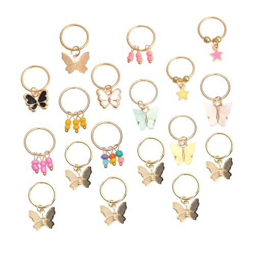 BESTYASH 18 Stück Teiliges Schmetterlinge Haarschmuck Charmante Dreadlock Clips für Zöpfe Einzigartige Haar Ringe für Braids Stilvolle DIY Haar Schmuck für Hochzeit Party und Alltag von BESTYASH