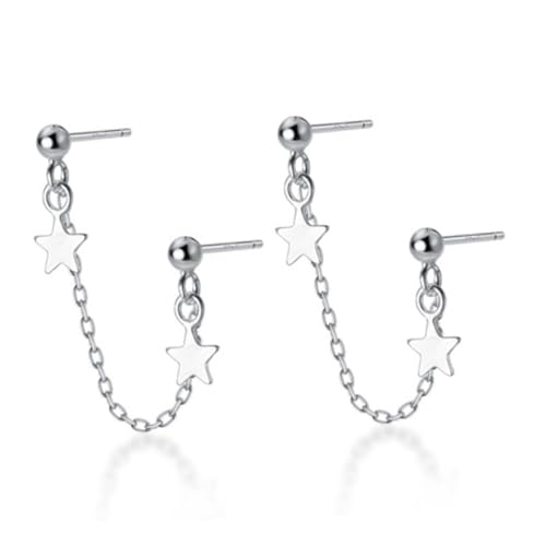 BESTYASH Doppelte Piercing Ohrringe Für Damen Ketten-design Aus Silber Eleganter Und Klassischer Schmuck Für Alltag Stilvolle Geschenkidee Zum Geburtstag von BESTYASH