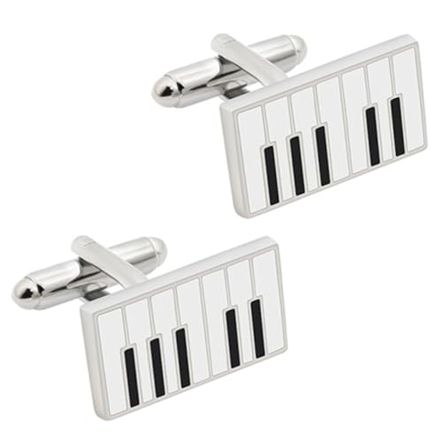 BESTYASH Manschettenknöpfe Klavierdesign für Herren Hochglanzpolierte Hemdknöpfe Legierung Anzug Manschettenknöpfe für Hochzeit und Business von BESTYASH