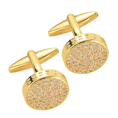 BESTYASH Manschettenknöpfe Für Herren Mit Strasssteinen Plattierte Oberfläche Einzigartiges Design Für Formelle Anlässe Und Hemden Robust Und Langlebig von BESTYASH