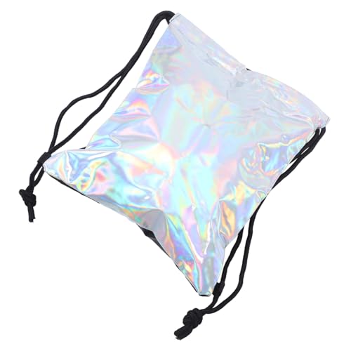 BESTYASH Kordelzug-Rucksack Für Damen Aus Speziellem Pu-Material Großes Fassungsvermögen Praktisch Für Schule Und Täglichen Gebrauch Design Mit Holografischer von BESTYASH