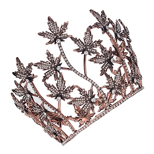 BESTYASH Strass Stirnband Barockkrone Hochzeitkopfschmuck Haarreif Vintage Legierung Blattdesign Für Braut Anlässe Und Partys Kristallschmuckdekoration von BESTYASH