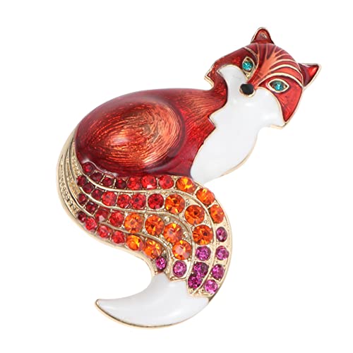 BESTYASH 1Stk Brosche Mode Stifte Hund schnallen Tank Plüsch Fuchs one piece kleidung one piece klamotten schmuck tiegerbalm red hochzeit Kleidungszubehör Retro-Brustklammer Legierung rot von BESTYASH